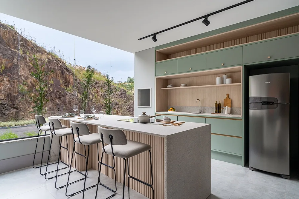 cozinha planejada da Italínea em tons de verde