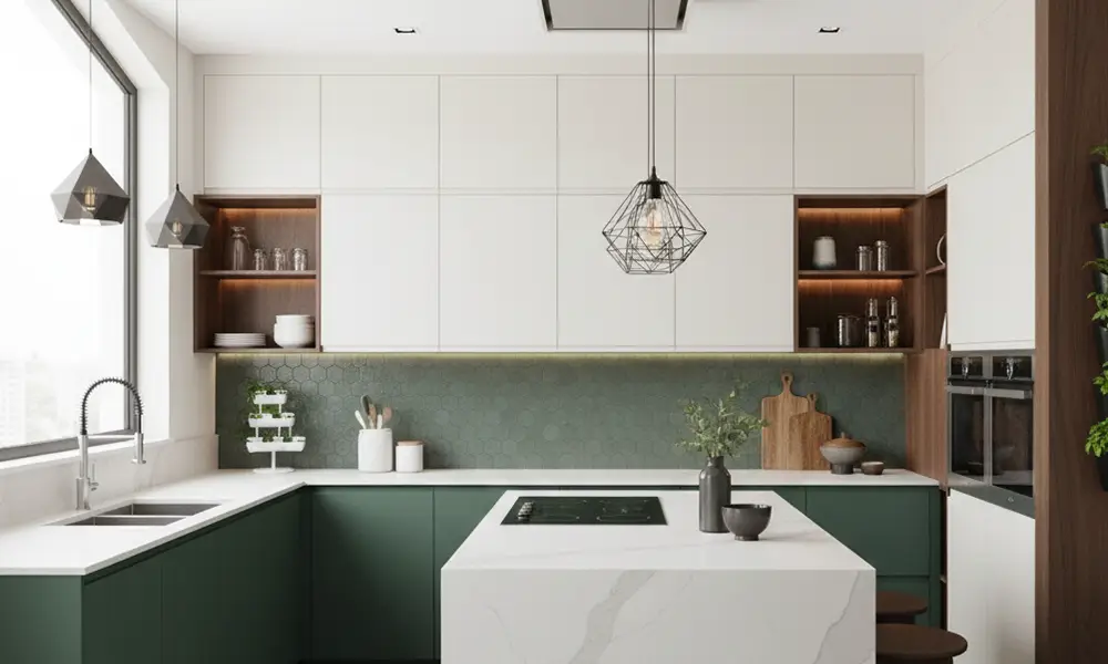 cozinha planejada verde