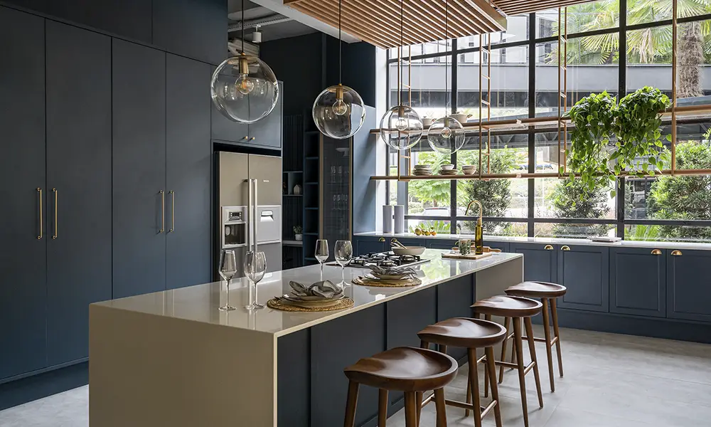 cozinha planejada azul