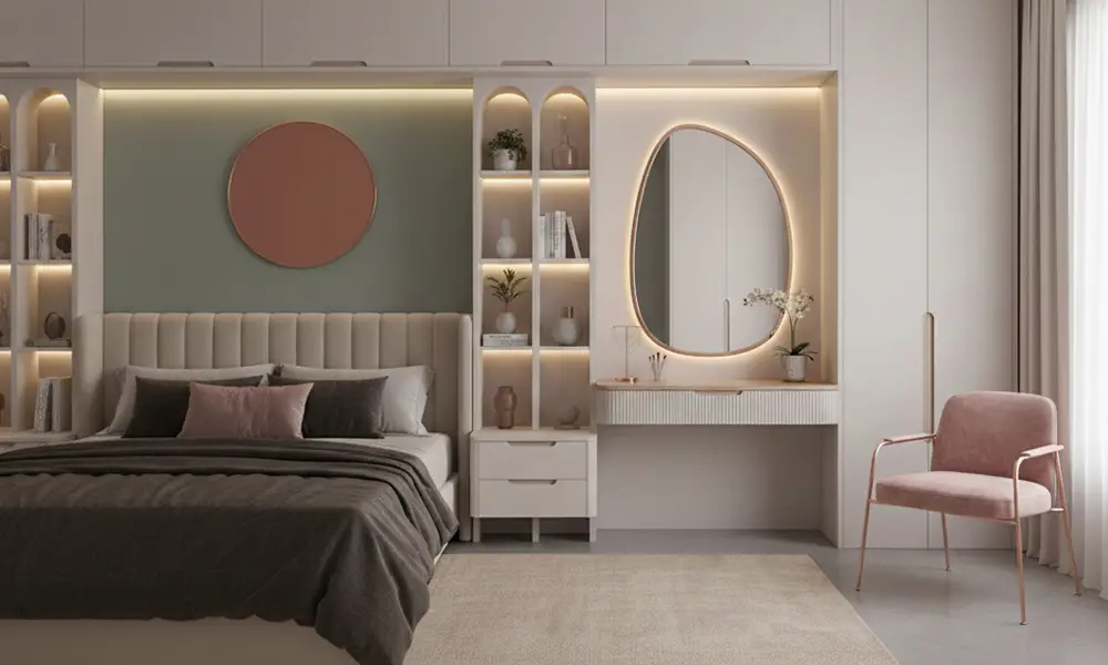 dormitório planejado Estilo delicado ou feminino