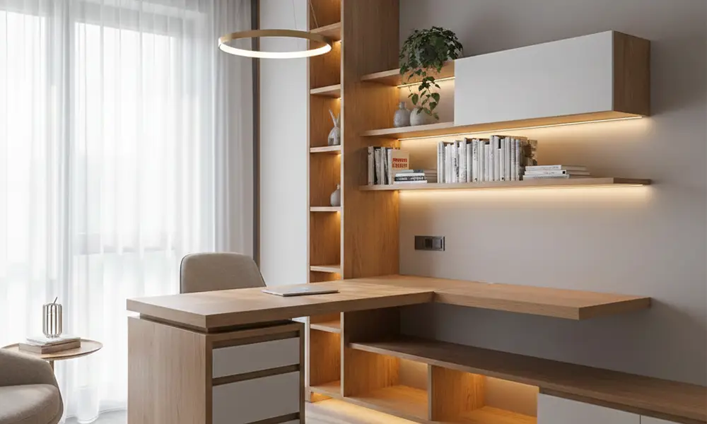 Iluminação moderna para home office