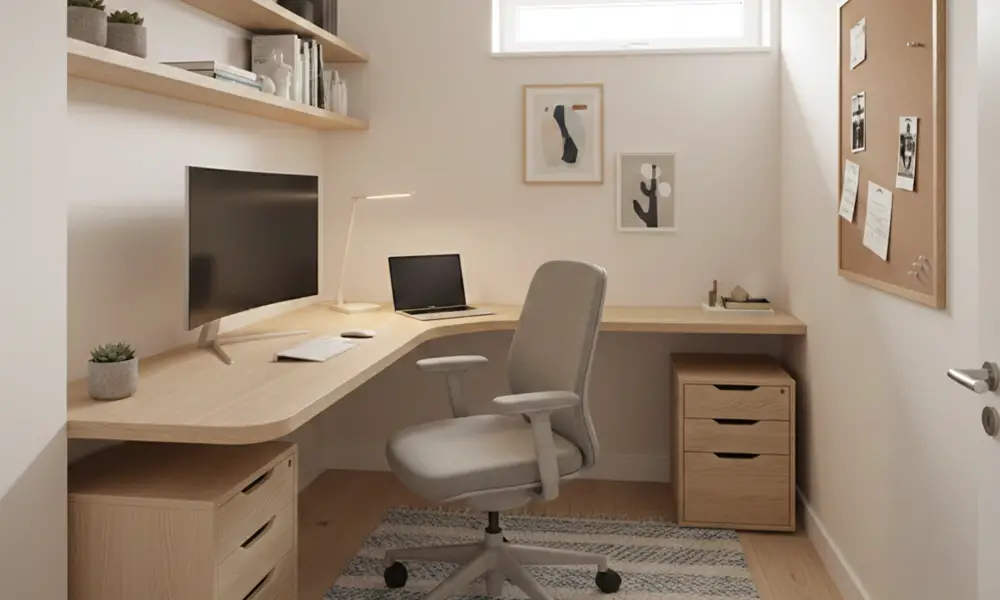 Home office planejado pequeno: