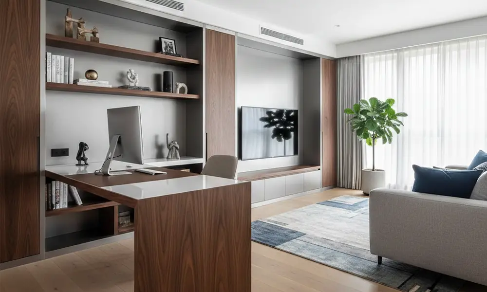 home office layout integrado