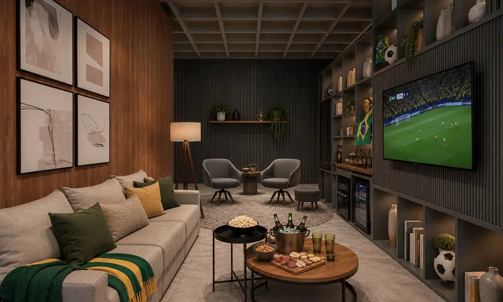 living planejado decorado para copa