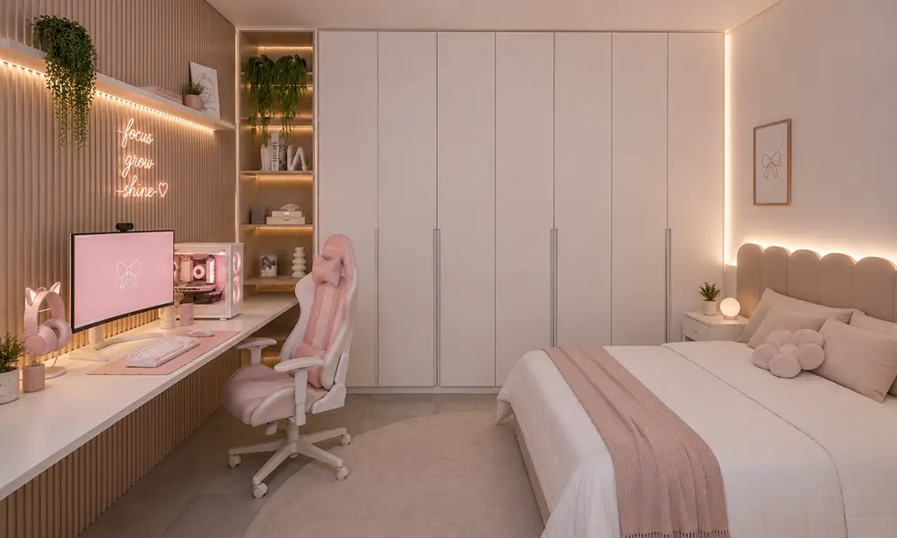 quarto gamer menina